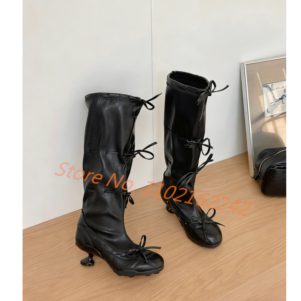 Street Fashion Kids - Bottes hautes en cuir extensible à