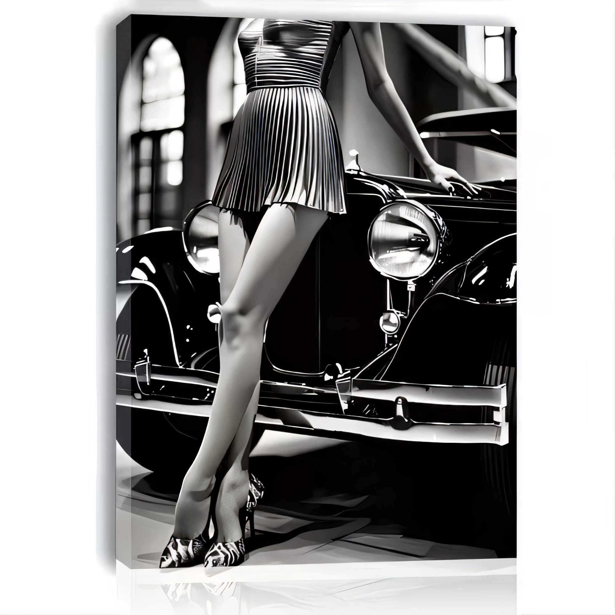 Street Fashion Poster - Plaque Métallique Vintage Noir et Blanc,