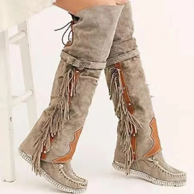 Girl Fashion Street - Mode bohême genou longueur femmes bottes