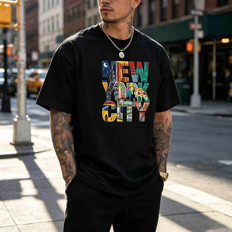 Street Style New York Fashion - T-shirt graphique NEW YORK CITY pour