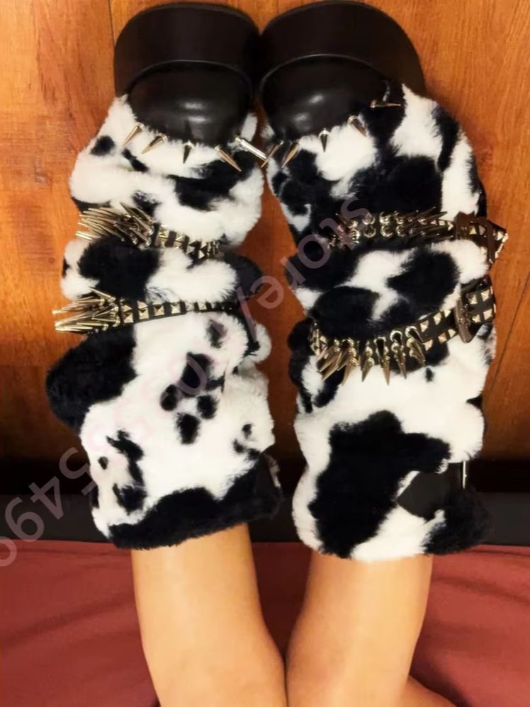 Street Fashion Punk - Bottes d'hiver à plateforme en peluche