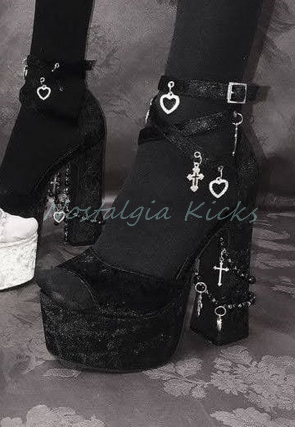 Street Fashion Punk - Sandales gothiques à talons hauts et