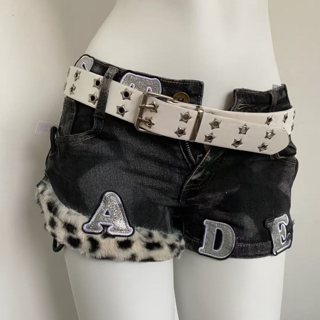 Girl Fashion Street - Y2k brodé Patch Denim Shorts femme