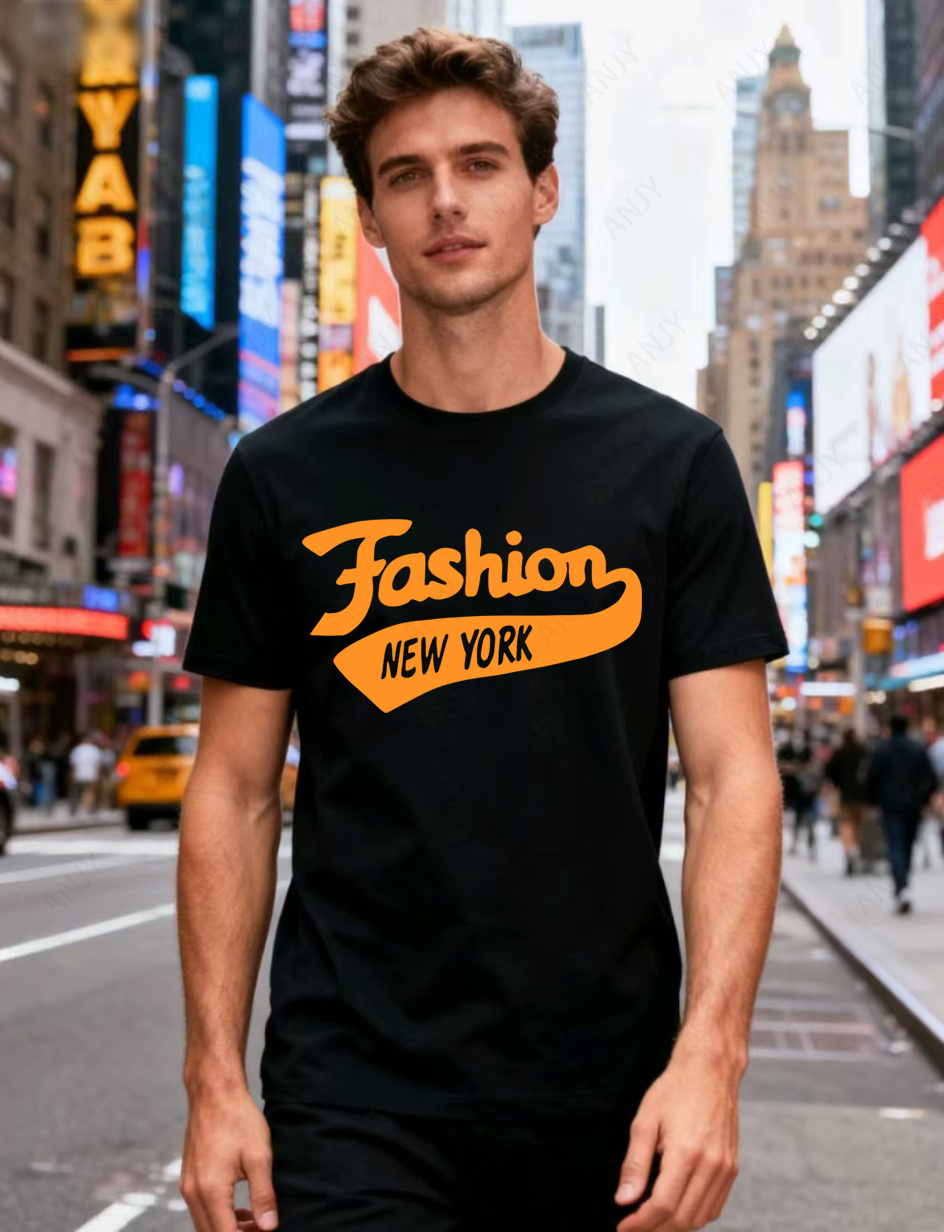 Street Style New York Fashion - T-shirt imprimé style streetwear de New