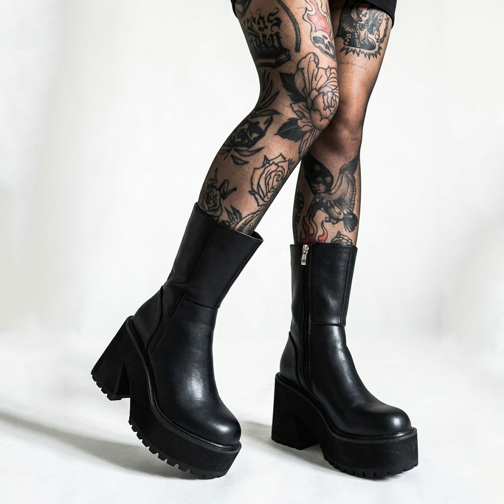 Street Fashion Punk - Bottes de combat à plateforme pour