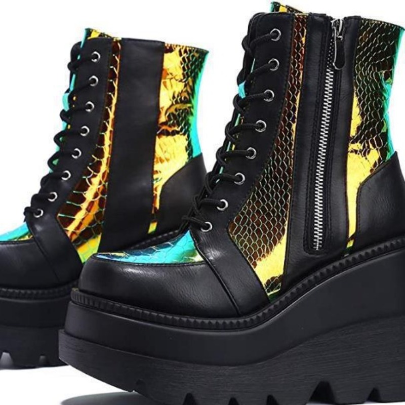 Bottines à plateforme holograp - Street Fashion Punk avis et prix
