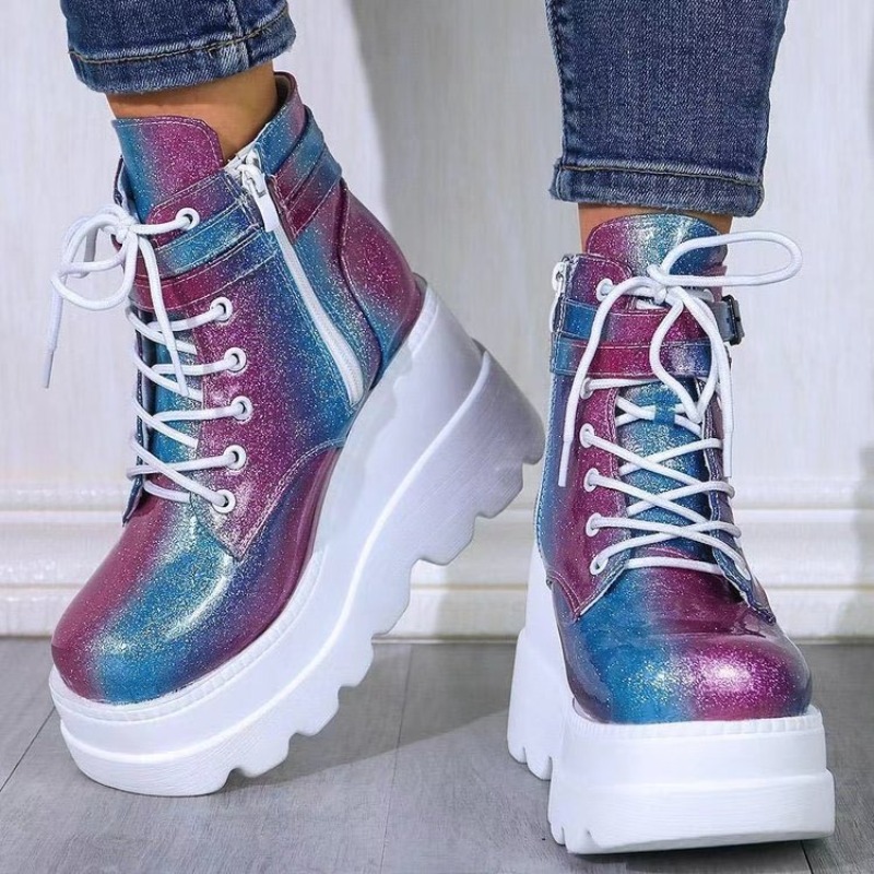 Bottines à plateforme holograp - Street Fashion Punk avis et prix
