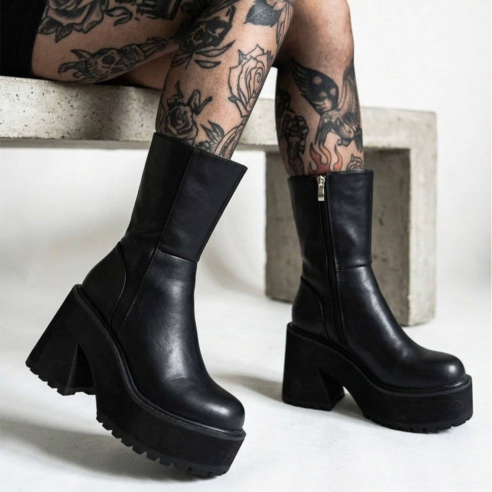 Bottes de combat à plateforme  - Street Fashion Punk avis et prix