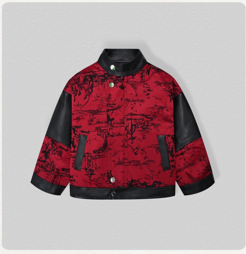 Veste de moto en cuir Pu brodé - Street Fashion Kids avis et prix