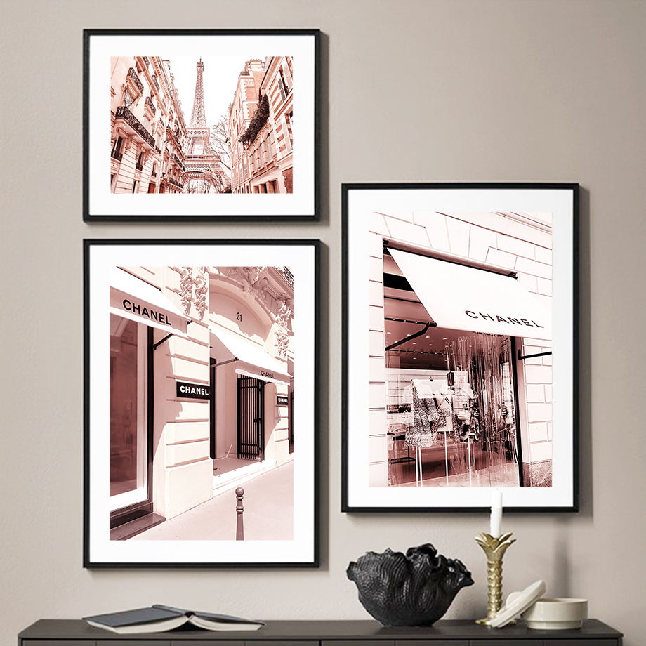 Paris tour rue magasins de lux - Street Fashion Poster avis et prix