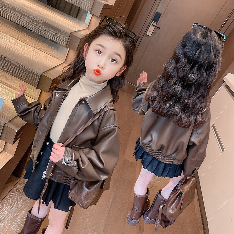 Veste en cuir PU courte à reve - Street Fashion Kids avis et prix