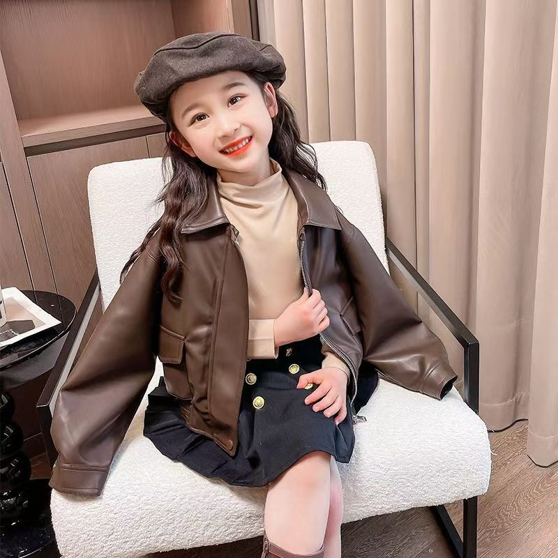 Veste en cuir PU courte à reve - Street Fashion Kids avis et prix