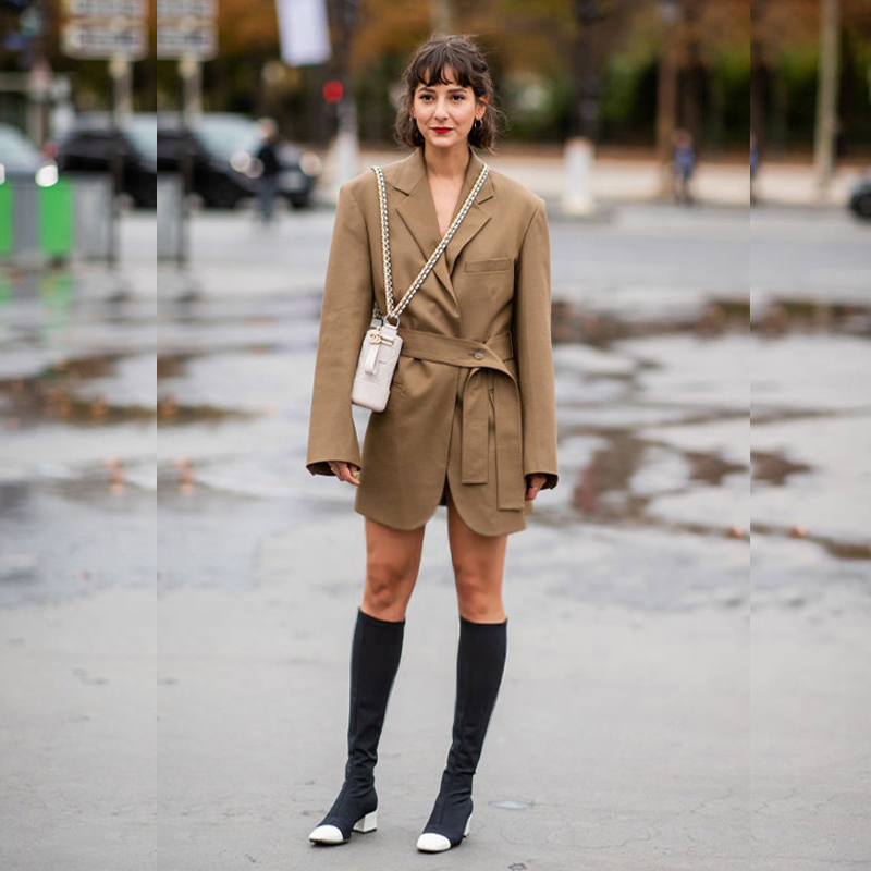 Robe tailleur midi chic kaki,  - Street Fashion Week avis et prix