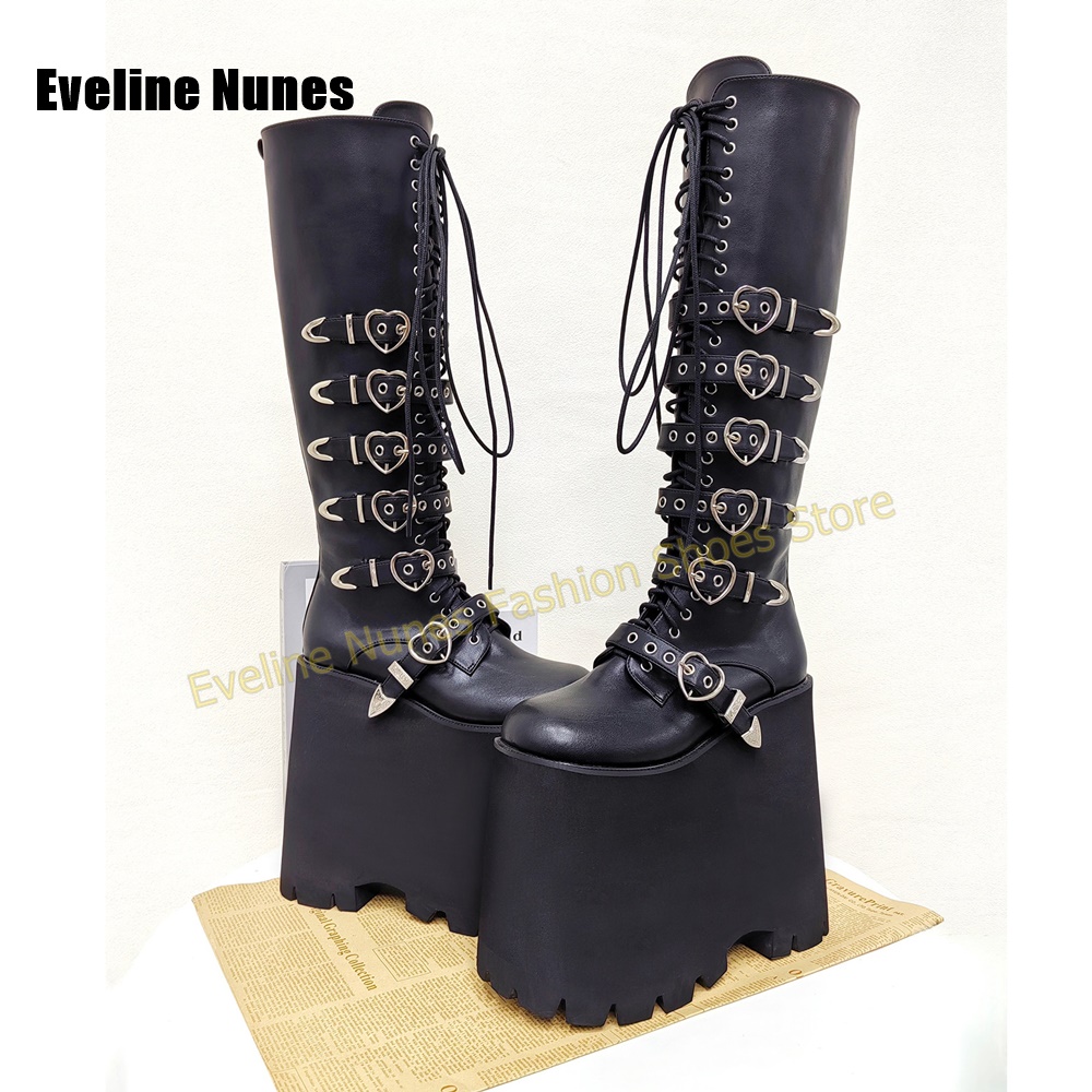 Bottes à plateforme haute Y2K  - Street Fashion Punk avis et prix