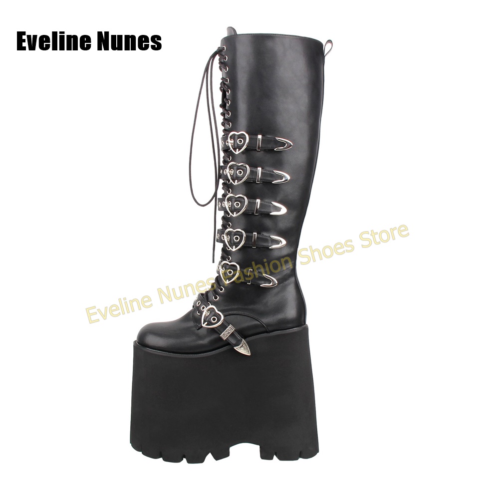 Bottes à plateforme haute Y2K  - Street Fashion Punk avis et prix
