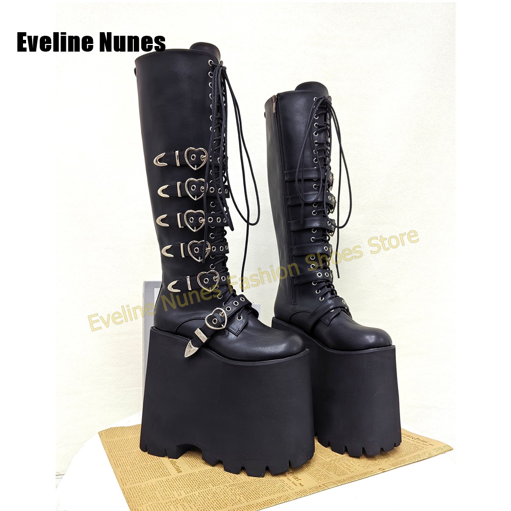 Bottes à plateforme haute Y2K  - Street Fashion Punk avis et prix
