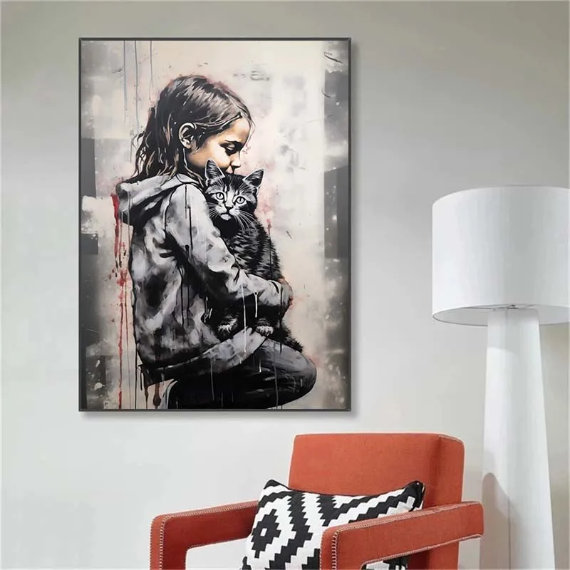 Banksy Graffiti garçon fille a - Street Fashion Poster avis et prix